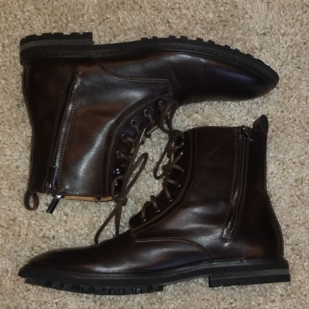 Robert Wayne Brown Mens dress combat boots